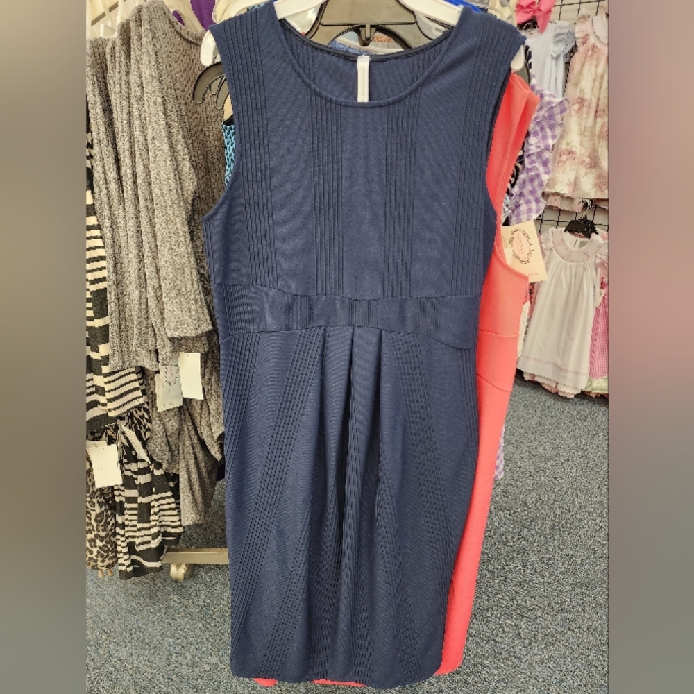 Elegant Navy Blue Sleeveless Dress